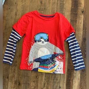 Mini Boden Snowmobiling Sloth Long Sleeve 5 - 6 yr